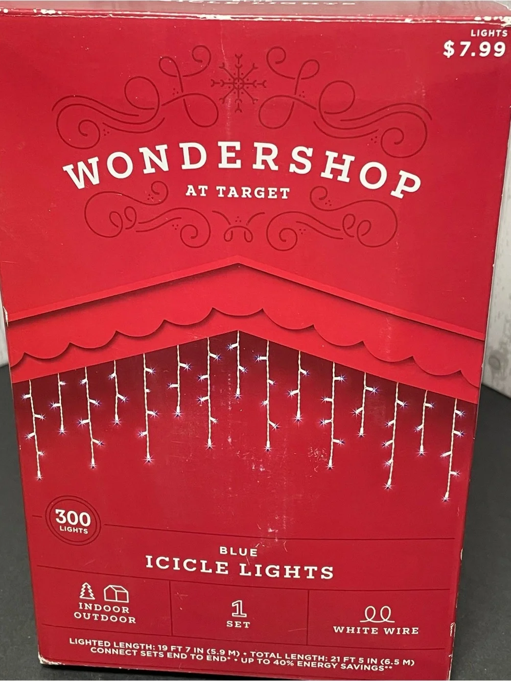Wondershop Blue Icicle Lights